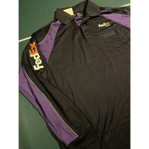 FedEx Employee Uniform Long Sleeve Reflective Polo Shirt XL GREAT CONDITION